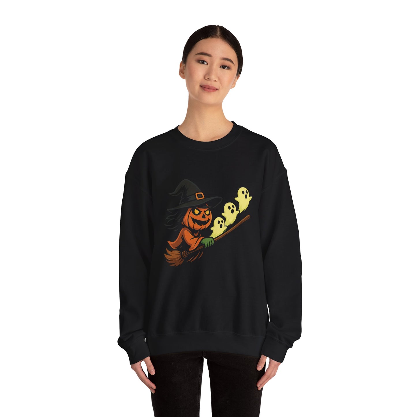 Halloween Pumpkin Ghosts Crewneck Sweatshirt, Halloween Apparel, Cozy Sweatshirt, Unisex Halloween Clothing, Fall Fashion