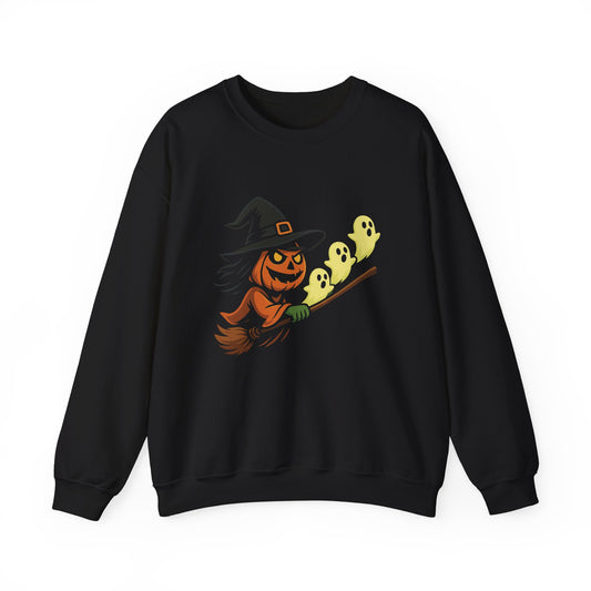 Halloween Pumpkin Ghosts Crewneck Sweatshirt, Halloween Apparel, Cozy Sweatshirt, Unisex Halloween Clothing, Fall Fashion